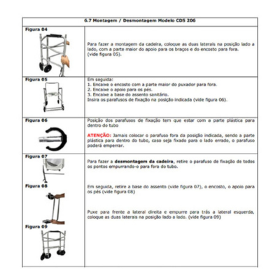 Cadeira de banho CDS 206 Desmontável - Imagem 6